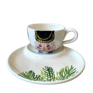 VIETRI Nutcracker Jumbo Mug & Tray Set Christmas Holiday Gift NEW